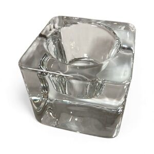 Orrefors Sweden Crystal Square Candleholder Votive